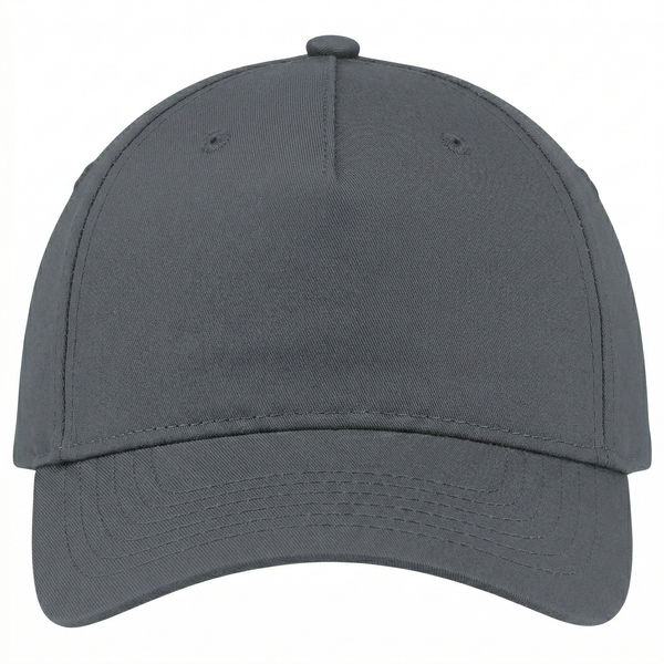 An image of a Custom AJM Polycotton 5 Panel Constructed Full Fit Five Cap in Charcoal!