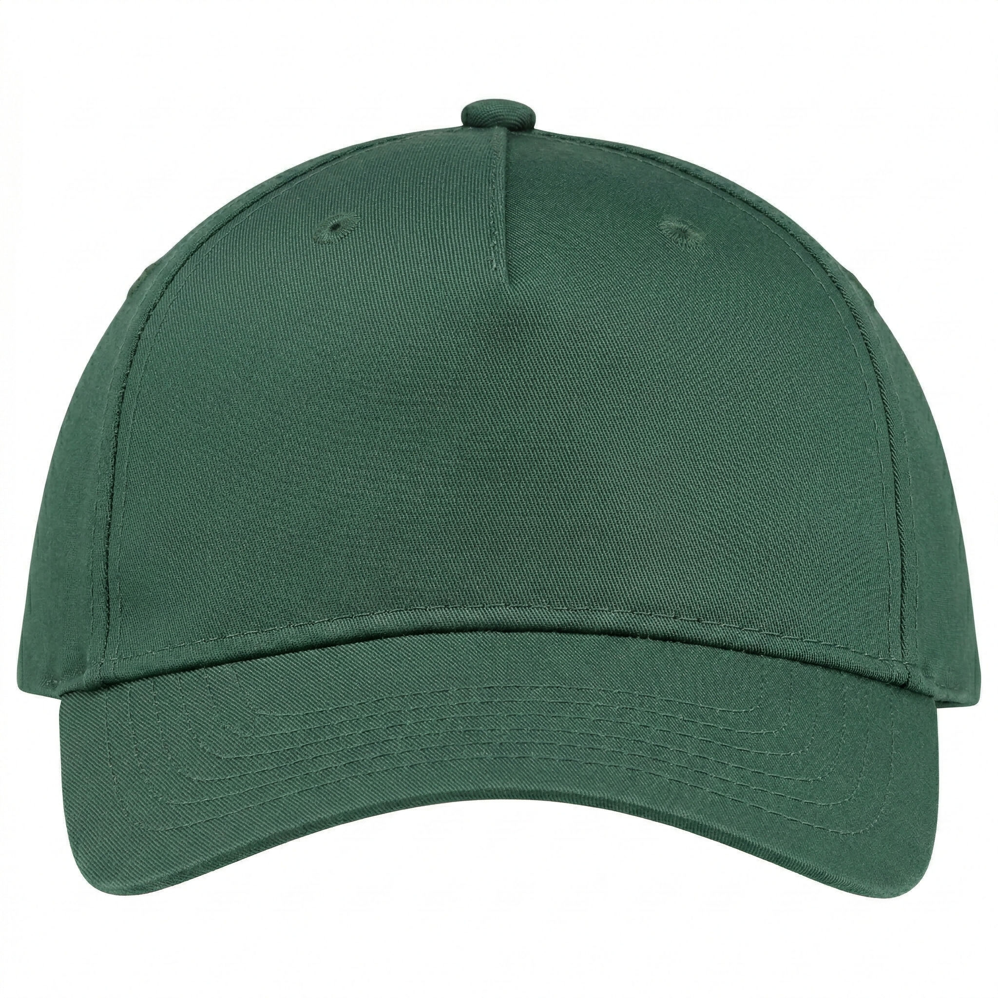 AJM Polycotton 5 Panel Constructed Full Fit Five Cap in Forest Green