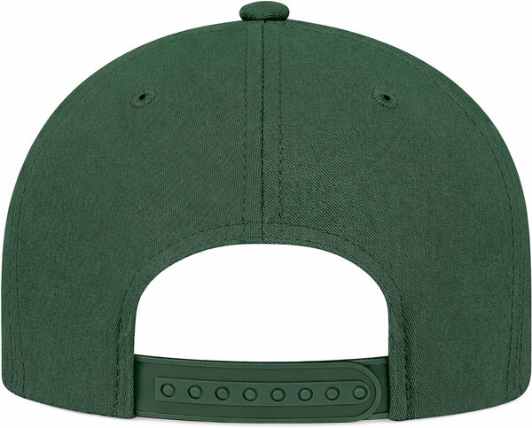 An image of a Custom AJM Polycotton 5 Panel Constructed Full Fit Five Cap in Forest Green!