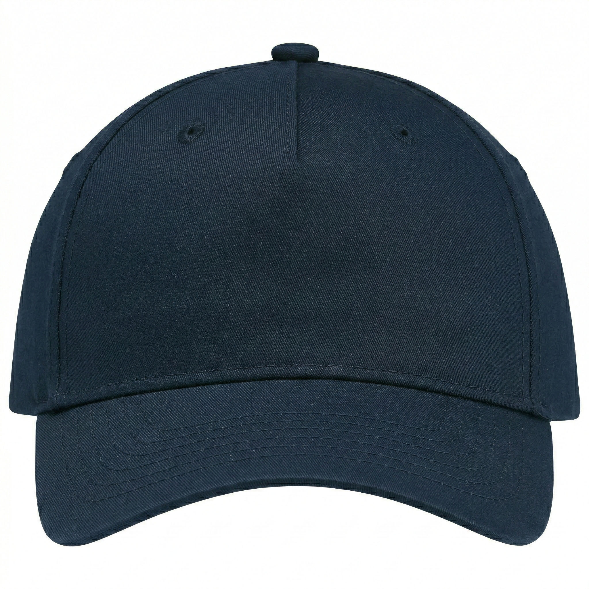 AJM Polycotton 5 Panel Constructed Full Fit Five Cap in Navy Blue