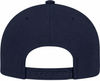 An image of a Custom AJM Polycotton 5 Panel Constructed Full Fit Five Cap in Navy Blue!