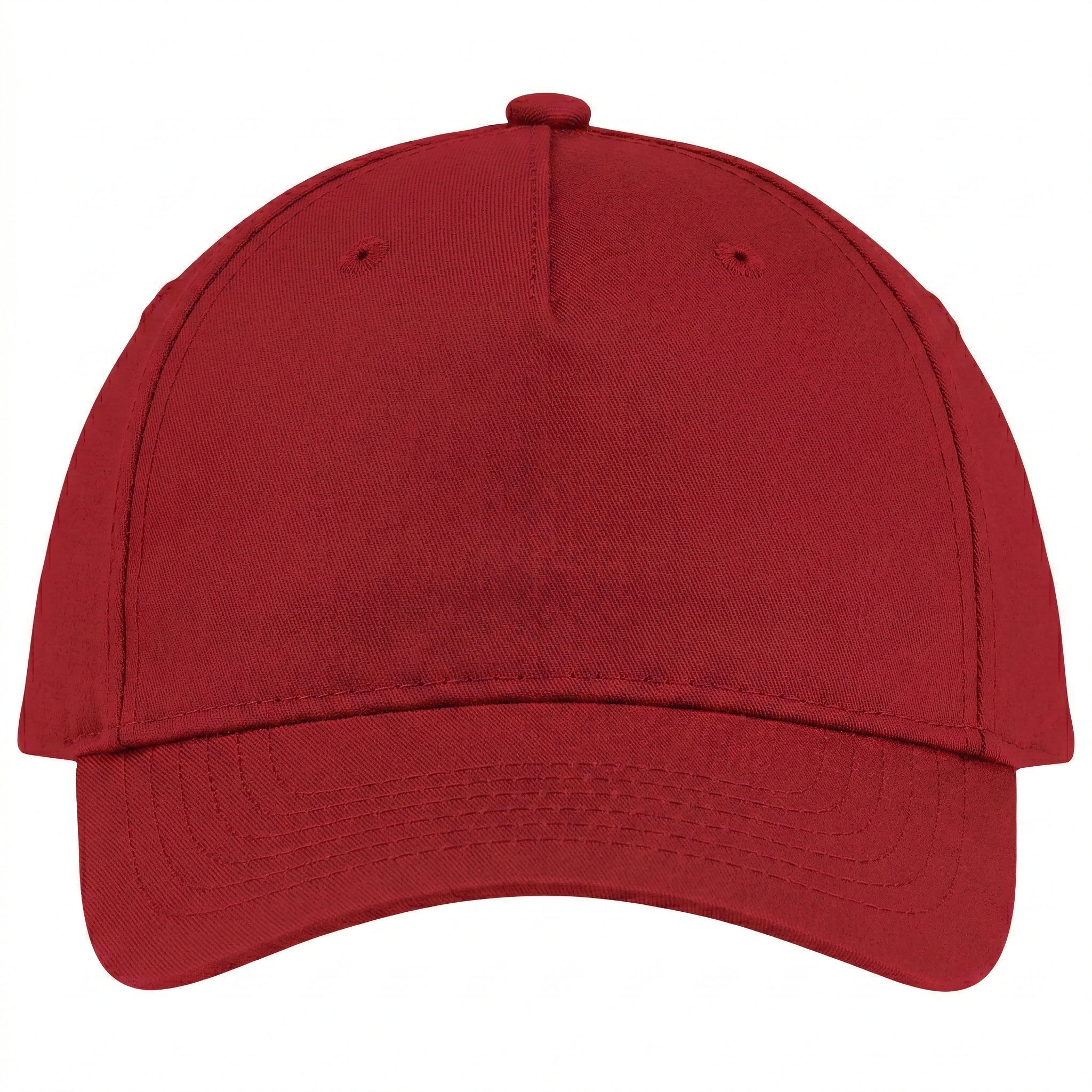 AJM Polycotton 5 Panel Constructed Full Fit Five Cap in Red