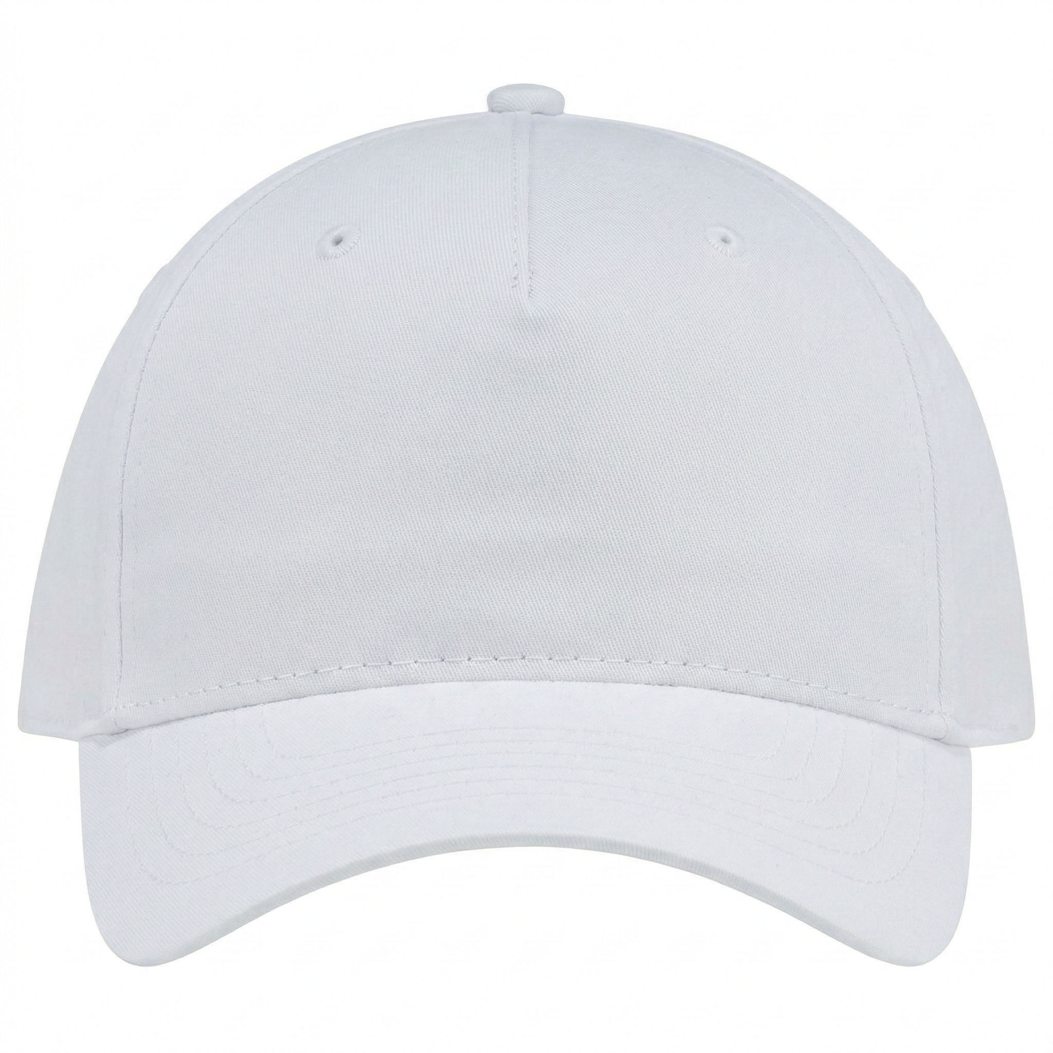 AJM Polycotton 5 Panel Constructed Full Fit Five Cap in White