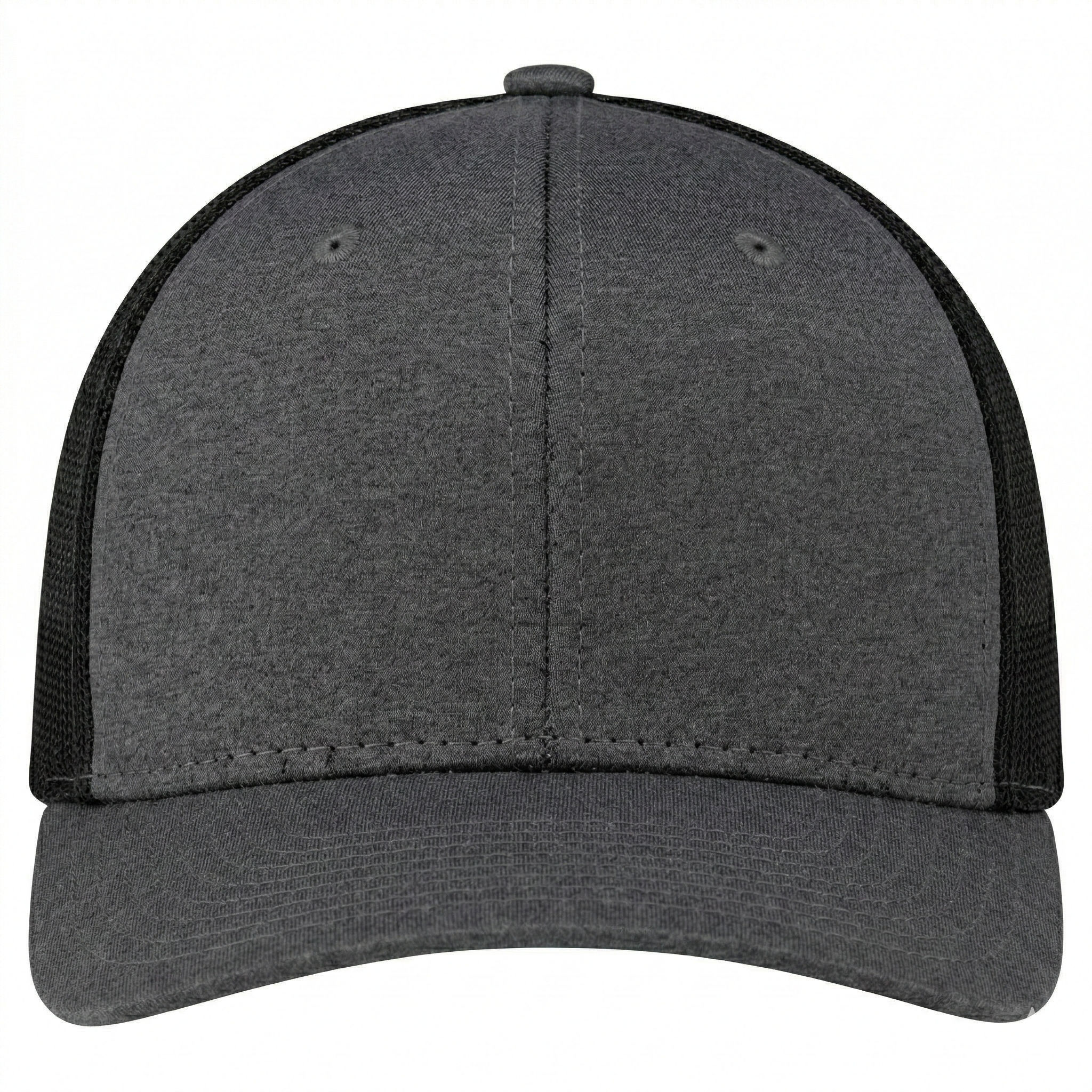 AJM Polyester Heather Nylon Mesh Hat in Black/black