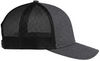 An image of a Custom AJM Polyester Heather Nylon Mesh Hat in Black/black!