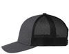 An image of a Custom AJM Polyester Heather Nylon Mesh Hat in Black/black!
