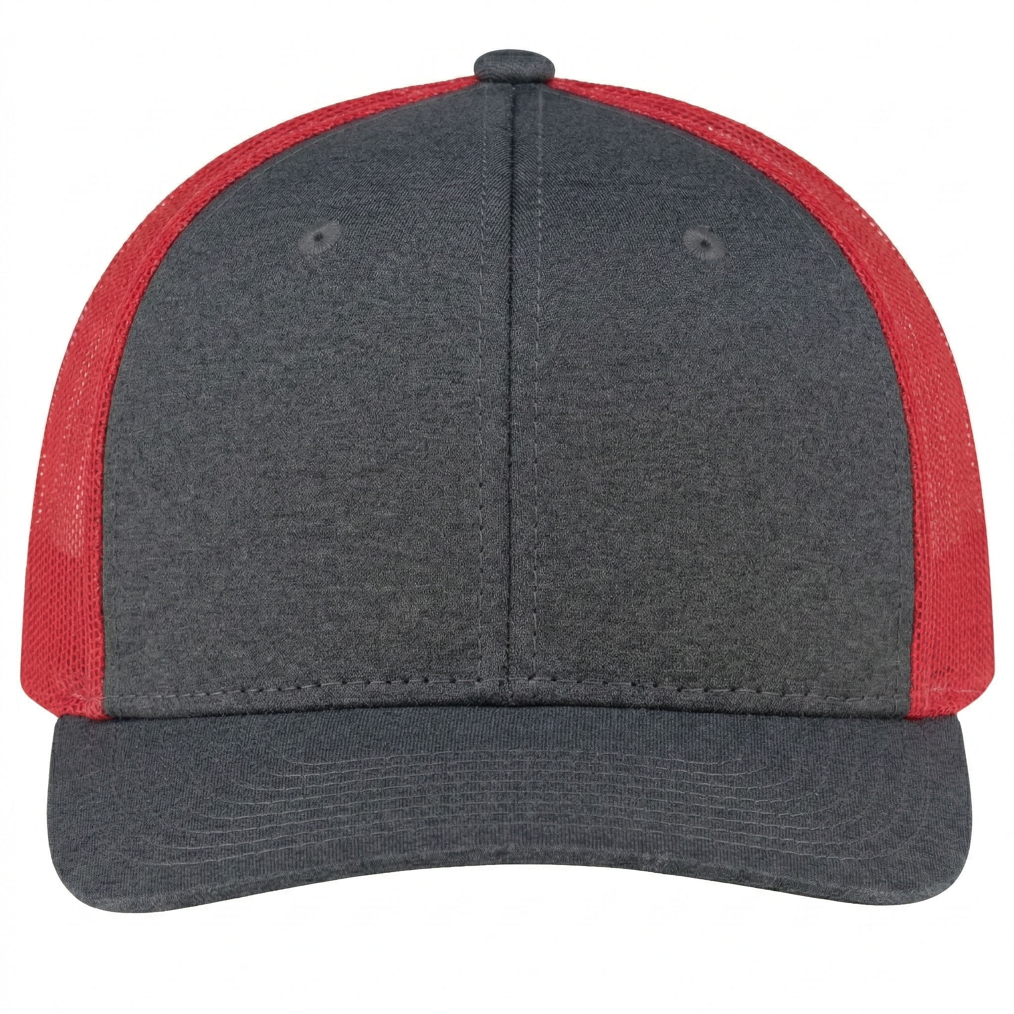 AJM Polyester Heather Nylon Mesh Hat in Black/Red