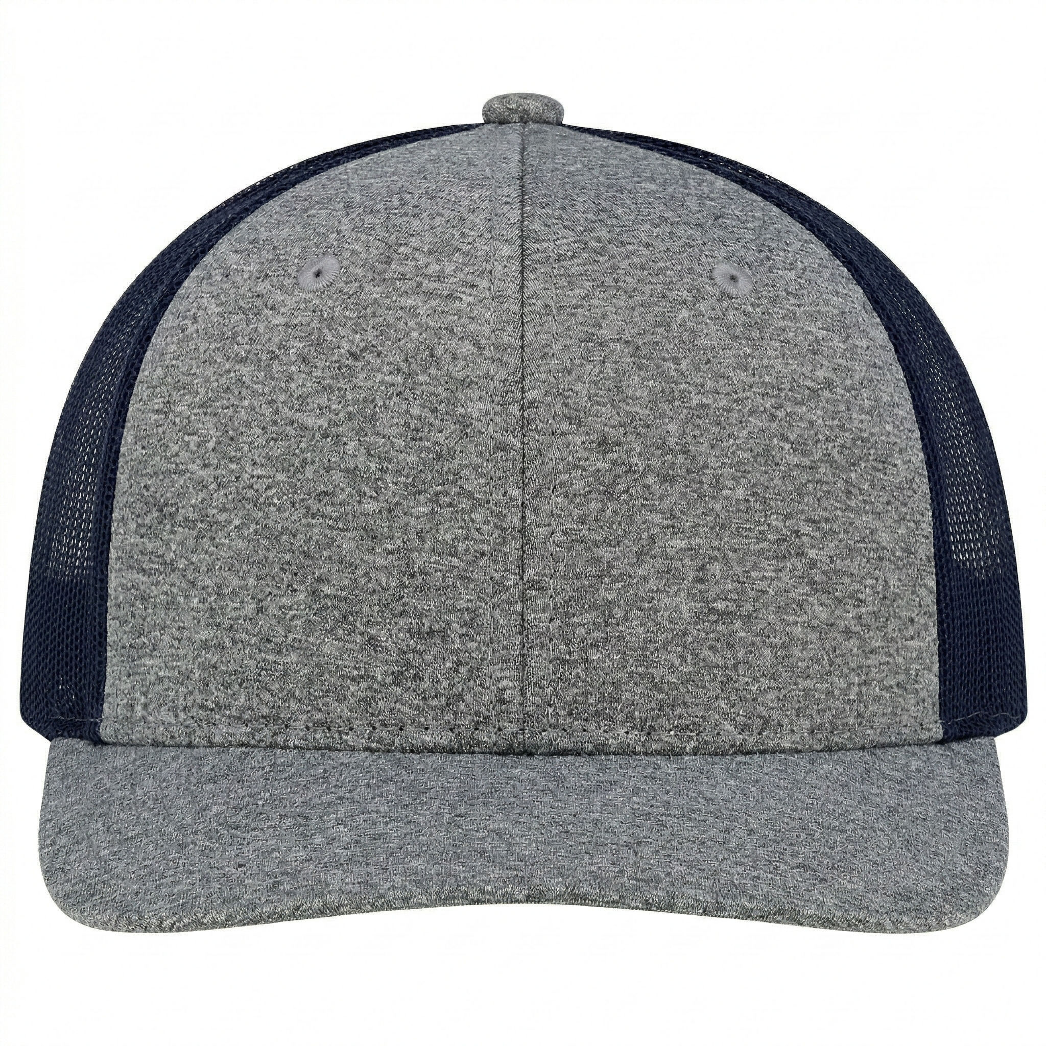 AJM Polyester Heather Nylon Mesh Hat in Charcoal/Navy
