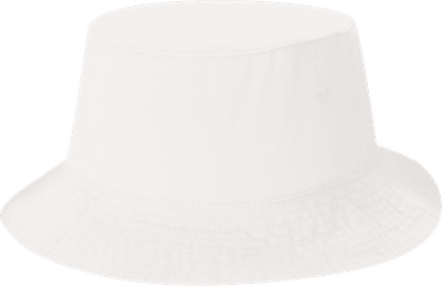 Am image of a Custom AJM Washed Cotton Drill Deluxe Bucket Hat in White!