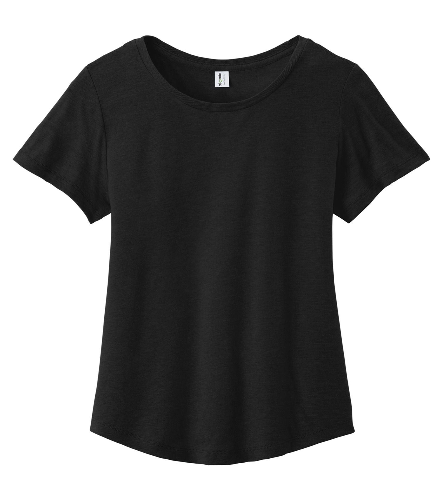 ALLMADE Womens Relaxed Organic Cotton Scoop Neck Tee in Deep Black