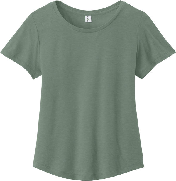 An image of a Custom ALLMADE Womens Relaxed Organic Cotton Scoop Neck Tee in Matcha Green!