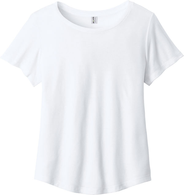 An image of a Custom ALLMADE Womens Relaxed Tri Blend Scoop Neck Tee in Bright White!