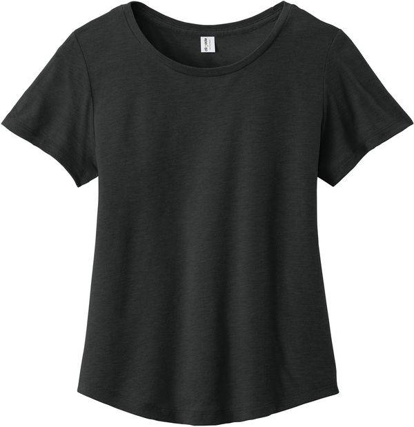 An image of a Custom ALLMADE Womens Relaxed Tri Blend Scoop Neck Tee in Deep Black!