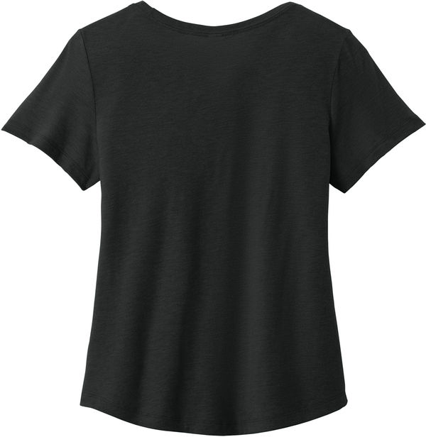 An image of a Custom ALLMADE Womens Relaxed Tri Blend Scoop Neck Tee in Deep Black!