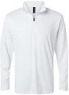 Am image of a Custom AllPro Mens Pro Lock Performance Quarter Zip Pullover in White!