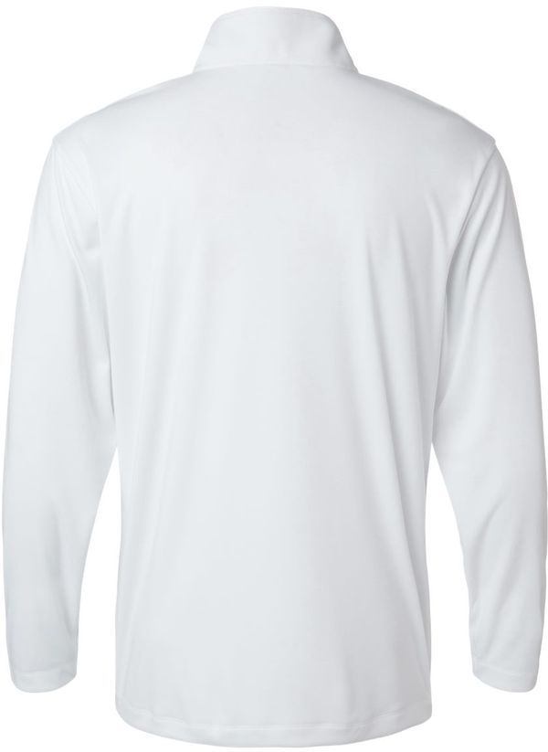 Am image of a Custom AllPro Mens Pro Lock Performance Quarter Zip Pullover in White!