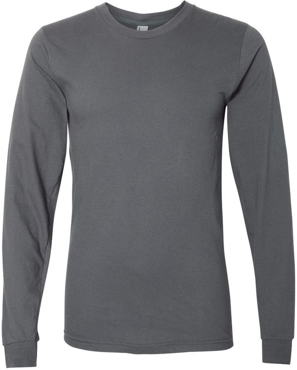 Am image of a Custom American Apparel Fine Jersey Long Sleeve Tee in Asphalt!