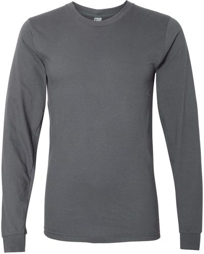 Am image of a Custom American Apparel Fine Jersey Long Sleeve Tee in Asphalt!