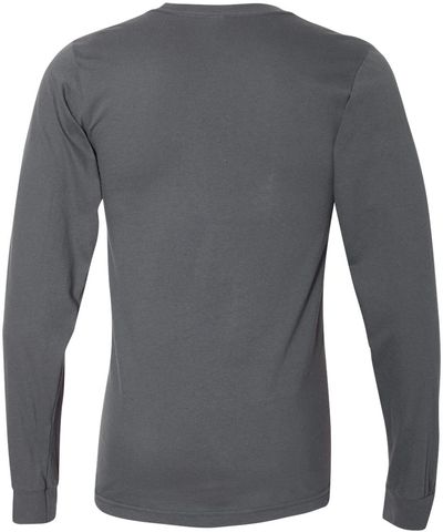 Am image of a Custom American Apparel Fine Jersey Long Sleeve Tee in Asphalt!