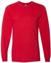 Am image of a Custom American Apparel Fine Jersey Long Sleeve Tee in Red!
