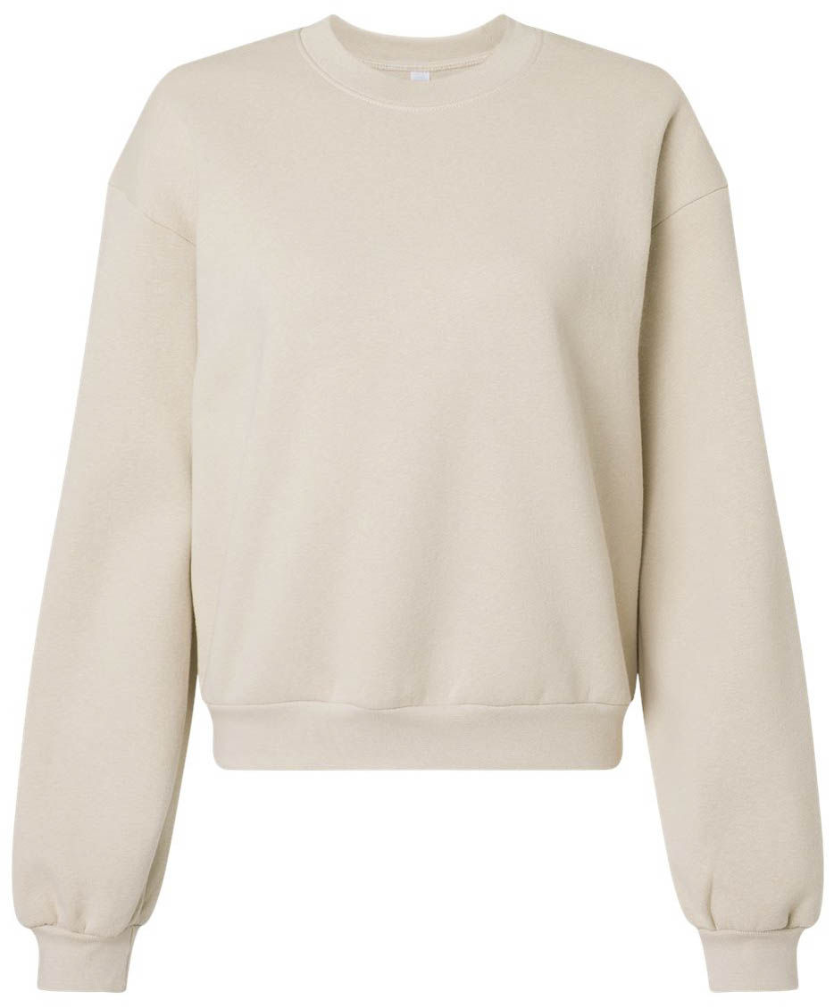 American Apparel ReFlex Womens Fleece Crewneck Sweatshirt in Bone