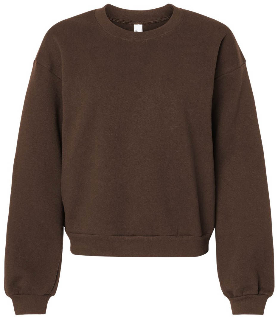 American Apparel ReFlex Womens Fleece Crewneck Sweatshirt in Brown