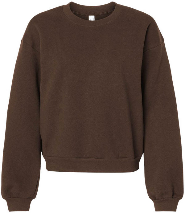 An image of a Custom American Apparel ReFlex Womens Fleece Crewneck Sweatshirt in Brown!