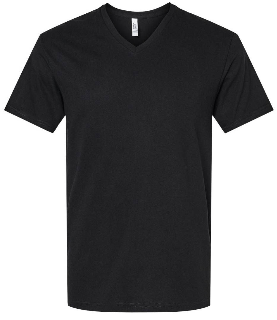 American Apparel Unisex CVC V Neck Tee in Black