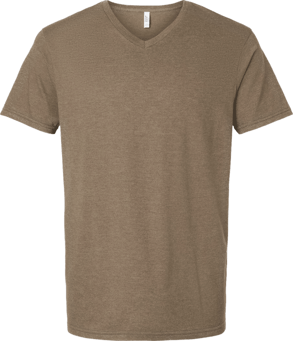 Am image of a Custom American Apparel Unisex CVC V Neck Tee in Heather Army!