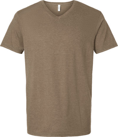 Am image of a Custom American Apparel Unisex CVC V Neck Tee in Heather Army!