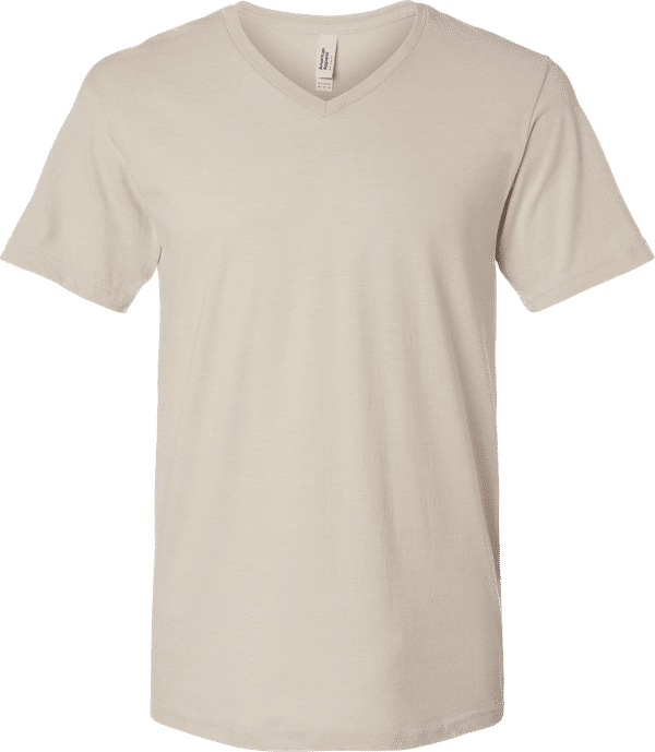 Am image of a Custom American Apparel Unisex CVC V Neck Tee in Heather Bone!