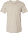 Am image of a Custom American Apparel Unisex CVC V Neck Tee in Heather Bone!