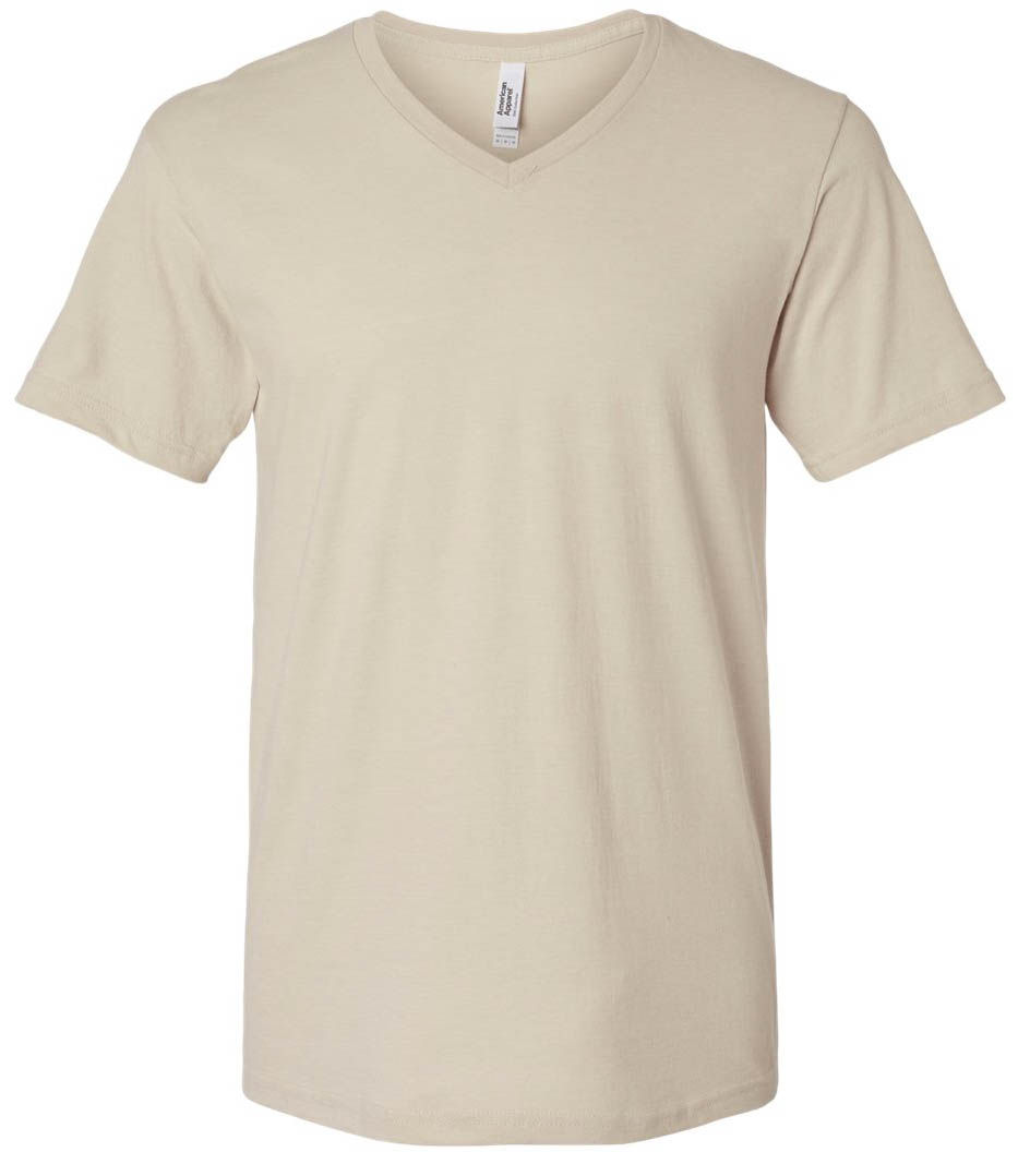 American Apparel Unisex CVC V Neck Tee in Heather Bone