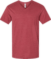 Am image of a Custom American Apparel Unisex CVC V Neck Tee in Heather Cardinal!