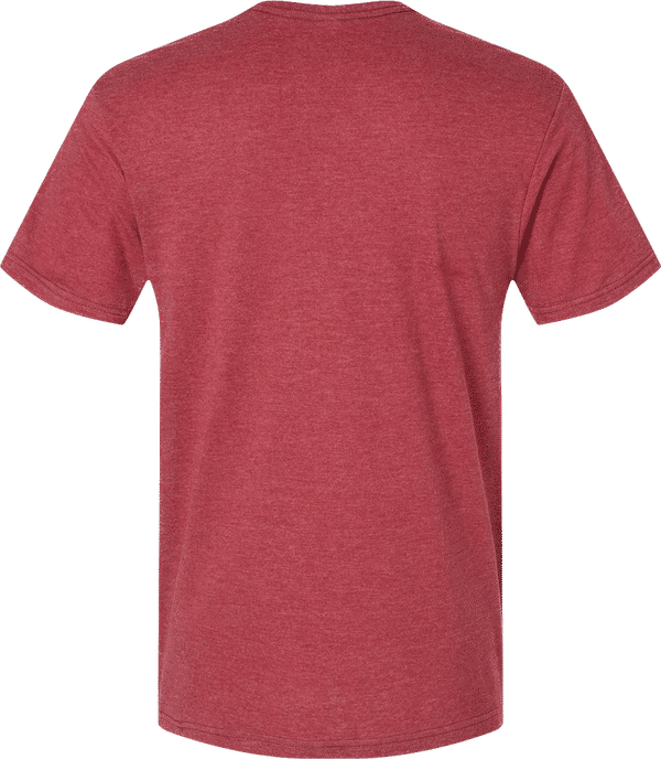 Am image of a Custom American Apparel Unisex CVC V Neck Tee in Heather Cardinal!