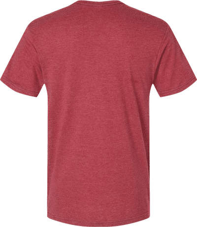 Am image of a Custom American Apparel Unisex CVC V Neck Tee in Heather Cardinal!
