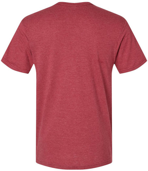 An image of a Custom American Apparel Unisex CVC V Neck Tee in Heather Cardinal!