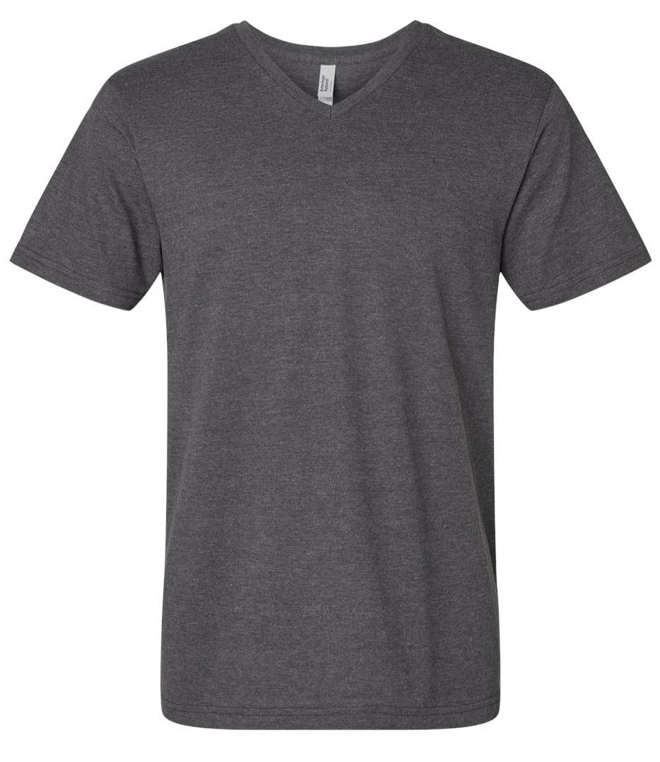 American Apparel Unisex CVC V Neck Tee in Heather Charcoal