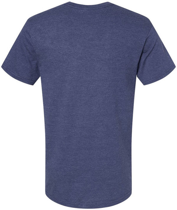 An image of a Custom American Apparel Unisex CVC V Neck Tee in Heather Indigo!