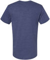 An image of a Custom American Apparel Unisex CVC V Neck Tee in Heather Indigo!