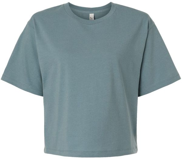 Am image of a Custom American Apparel Womens Fine Jersey Boxy Tee in Arctic!