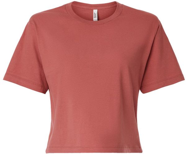 Am image of a Custom American Apparel Womens Fine Jersey Boxy Tee in Canyon!