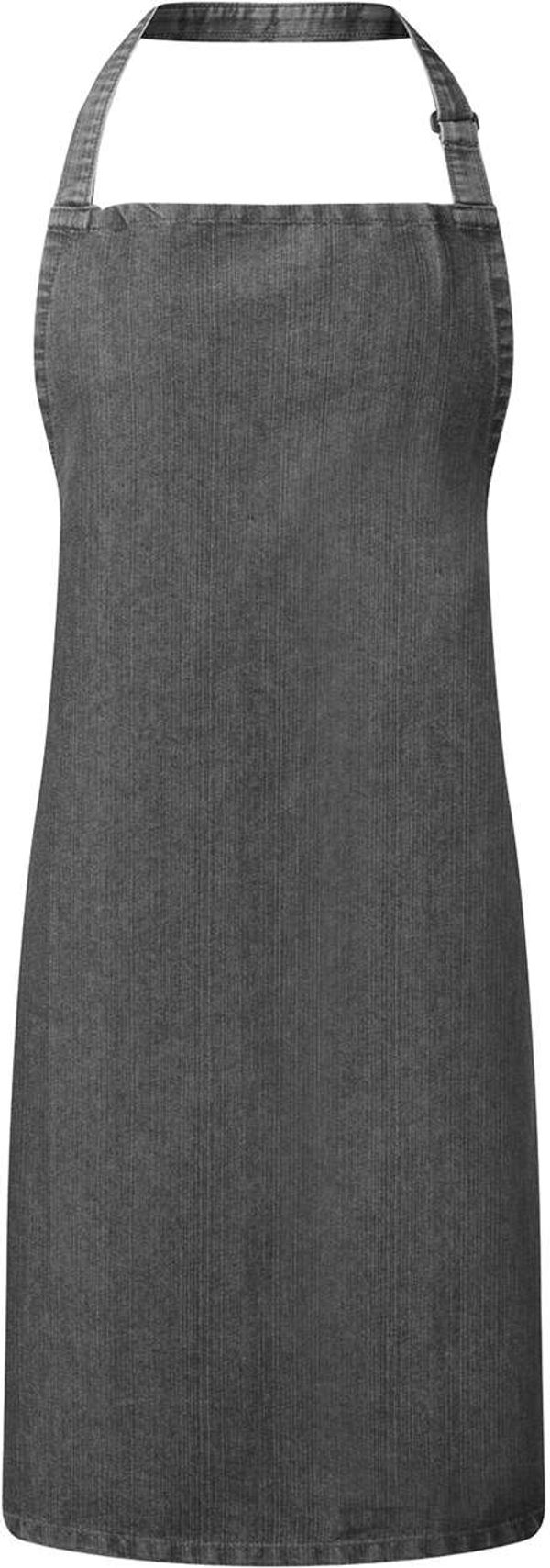 An image of a Custom Artisan Collection by Reprime Unisex Colours Sustainable Bib Apron in Black Denim!