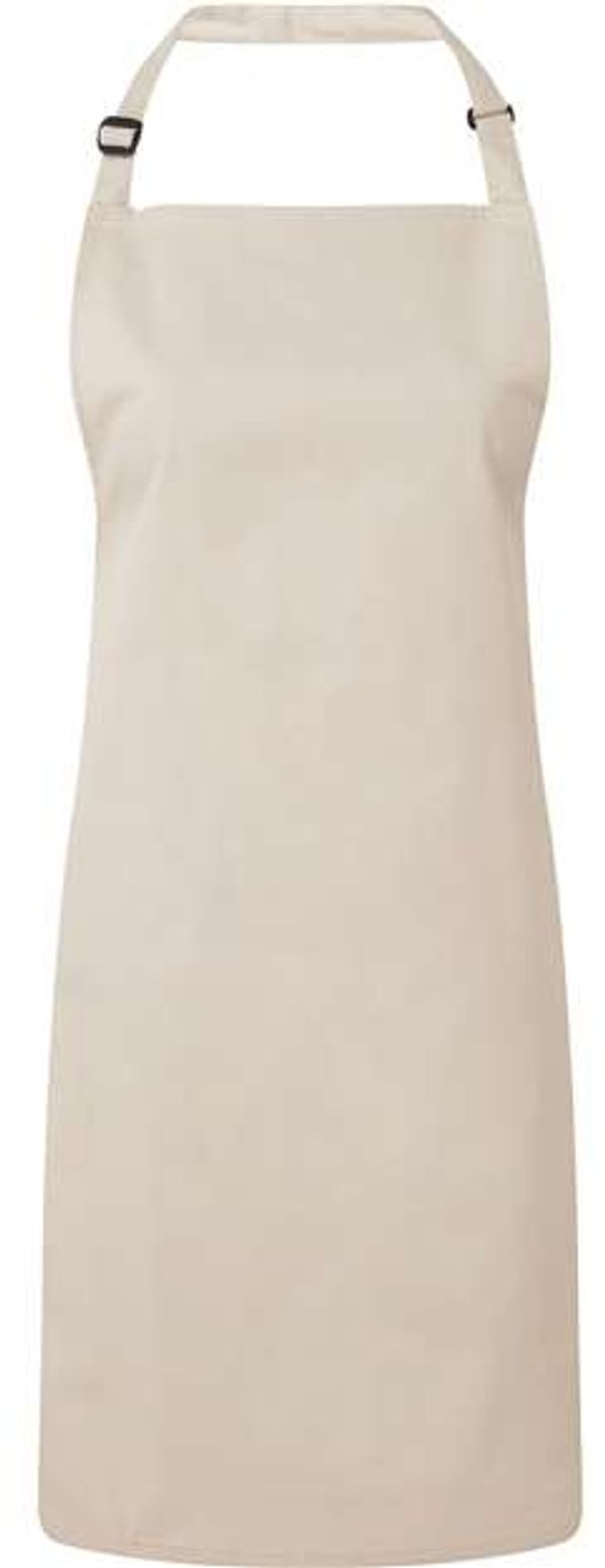 An image of a Custom Artisan Collection by Reprime Unisex Colours Sustainable Bib Apron in Natural!