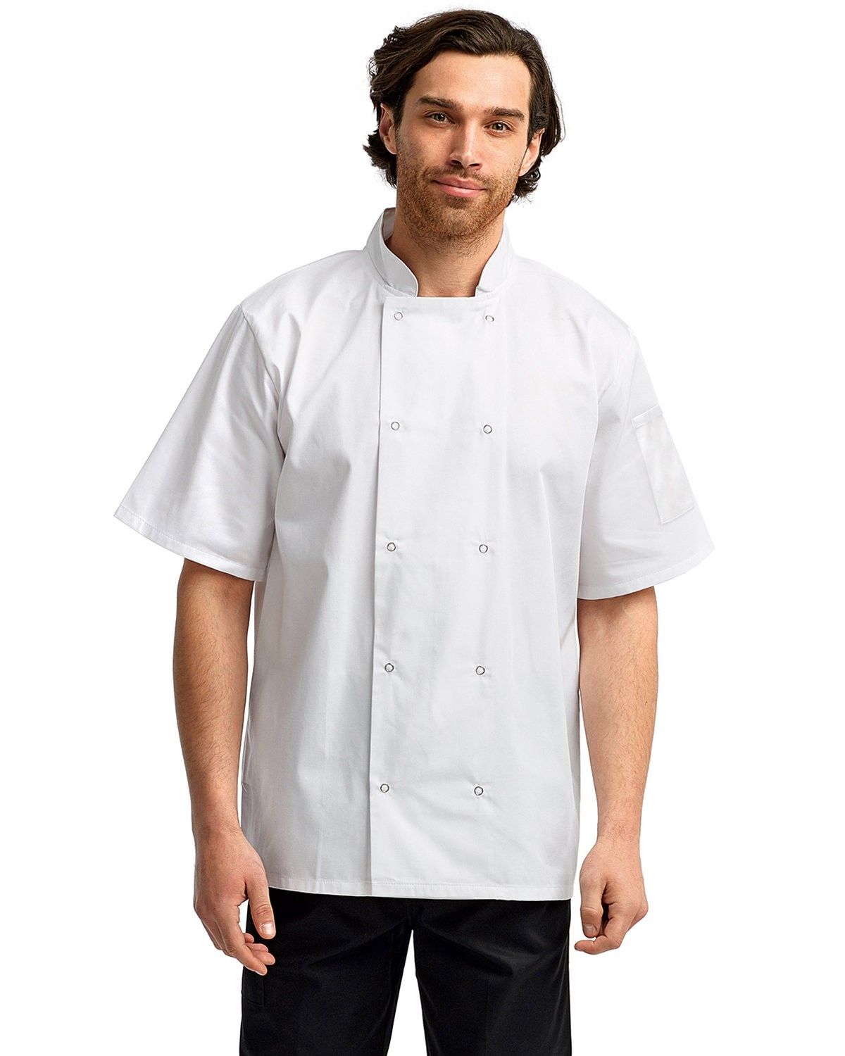 Artisan Collection by Reprime Unisex Studded Front Short Sleeve Chef's Jacket