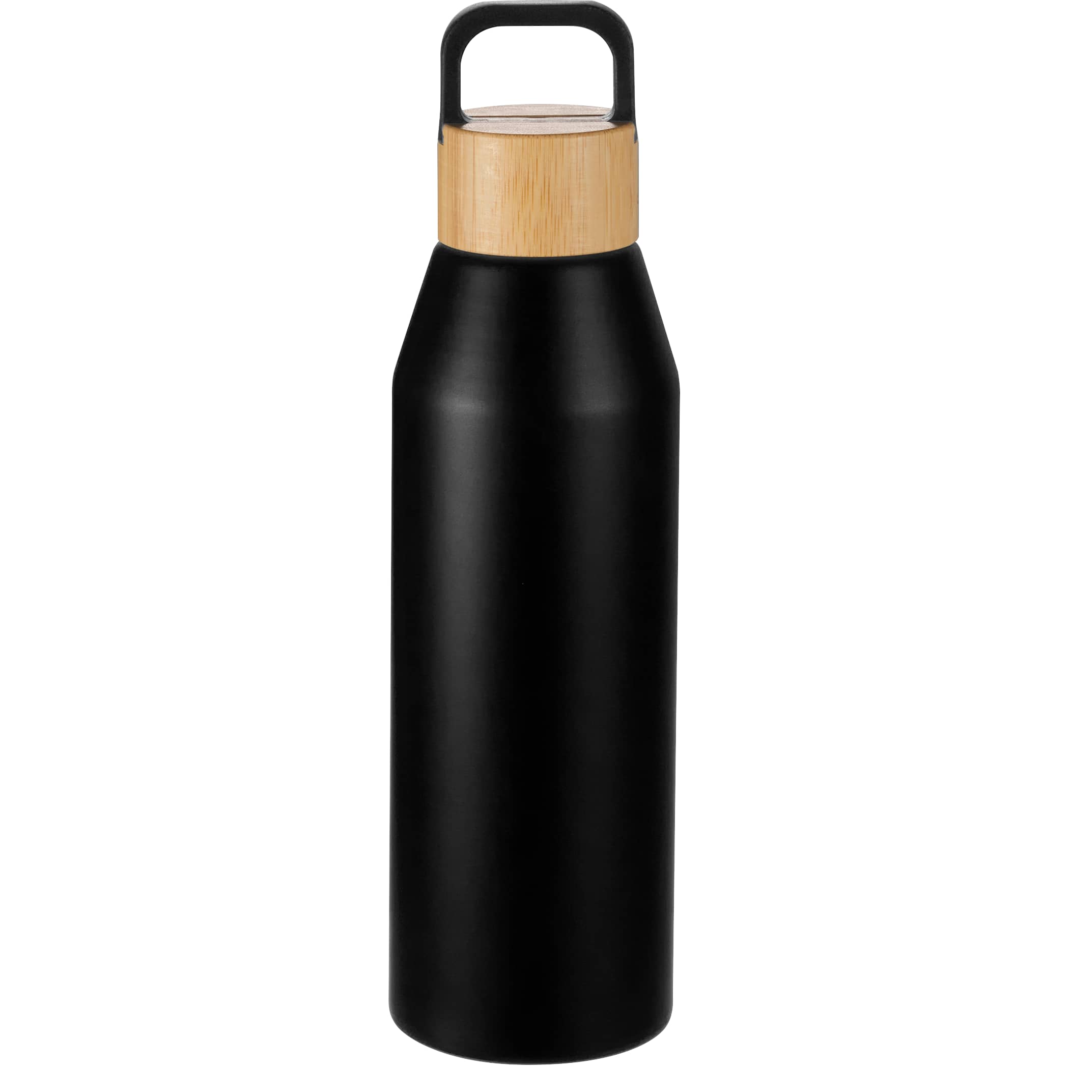 Aspen 24 oz Recycled Bottle with FSC Bamboo Lid in Black