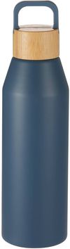 Am image of a Custom Aspen 24 oz Recycled Bottle with FSC Bamboo Lid in Nightfall Blue!