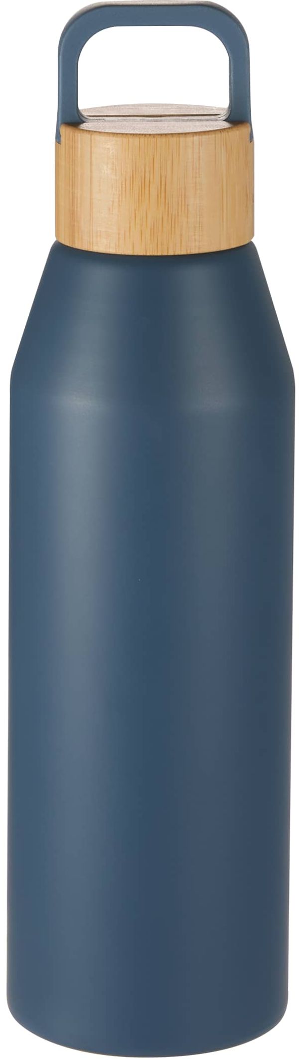Am image of a Custom Aspen 24 oz Recycled Bottle with FSC Bamboo Lid in Nightfall Blue!