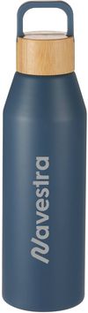 An image of a Custom Aspen 24 oz Recycled Bottle with FSC Bamboo Lid!