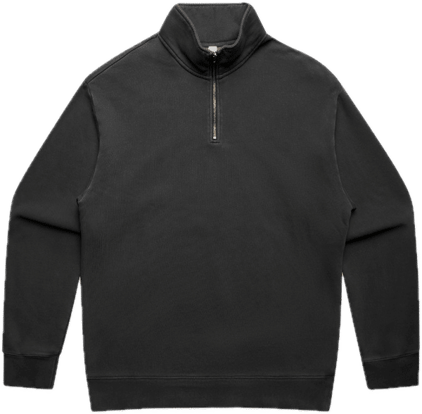 Am image of a Custom AS Colours Relax Faded Half Zip in Faded Black!
